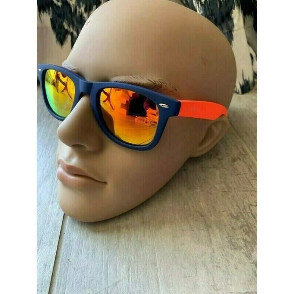 LA Express Neon Festival Mirrored Wayfarer Sunglasses Fashion OS NEW